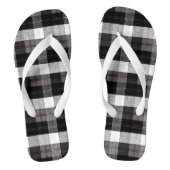 Flipflop Sandalen XMAS Buffalo Plaid Zwart Wit Teenslippers (Voetbed)