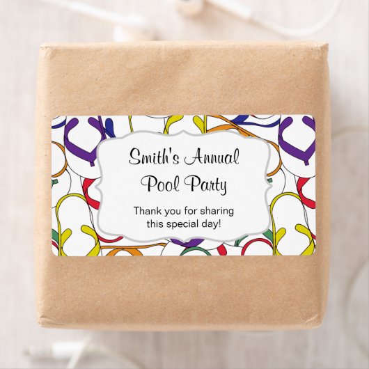 Flipflops Water Bottle Favor - pas het aan! Etiket (Insitu)