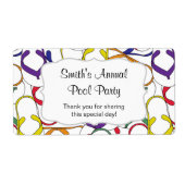 Flipflops Water Bottle Favor - pas het aan! Etiket (Voorkant)