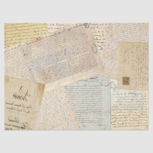 Flipped French Handwriting Tissuepapier (Voorkant)