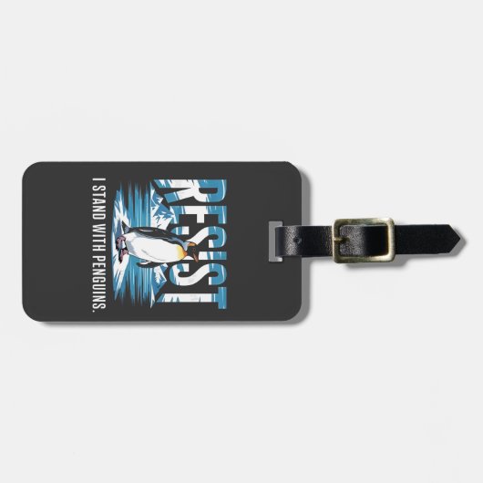 Flipped Up Ik sta bij de pinguïns Bagagelabel (Voorkant horizontaal)