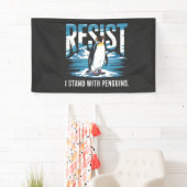 Flipped Up Ik sta bij de pinguïns Spandoek (Insitu)