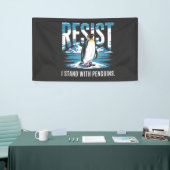 Flipped Up Ik sta bij de pinguïns Spandoek (Beurs)