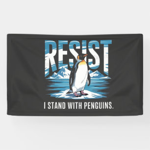 Flipped Up Ik sta bij de pinguïns Spandoek
