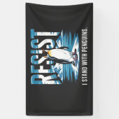 Flipped Up Ik sta bij de pinguïns Spandoek (Verticaal)