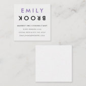 Flipped Words | Modern | Zig Zap Pattern Vierkante Visitekaartje (Voorkant / Achterkant)