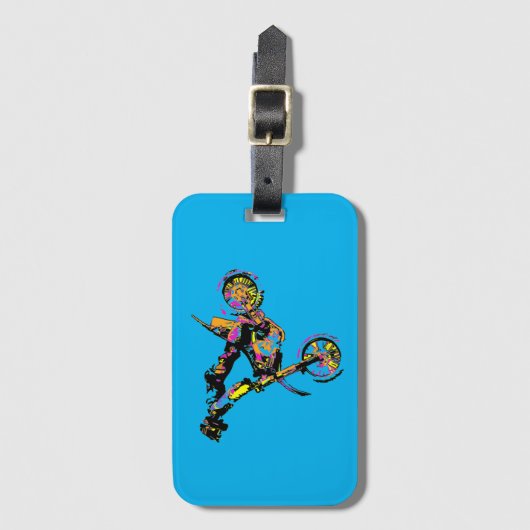 Flippen uit! - Freestyle motorcross stunt Bagagelabel (Voorkant (verticaal))