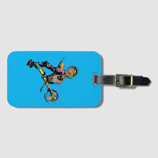 Flippen uit! - Freestyle motorcross stunt Bagagelabel (Voorkant (horizontaal))