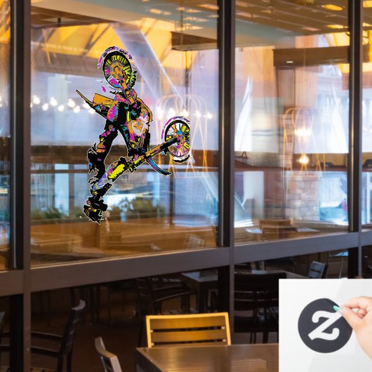Flippen uit! - Freestyle motorcross stunt Raamsticker (Restaurant Raam)
