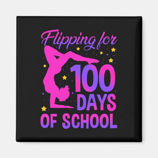 Flippen voor 100 dagen van school gymnast magneet (Voorkant)