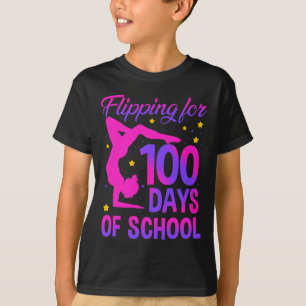 Flippen voor 100 dagen van school gymnast t-shirt