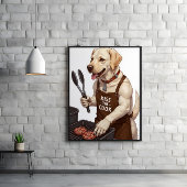 Flippende hamburgers, kwispelende staarten, grillb poster