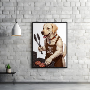 Flippende hamburgers, kwispelende staarten, grillb poster