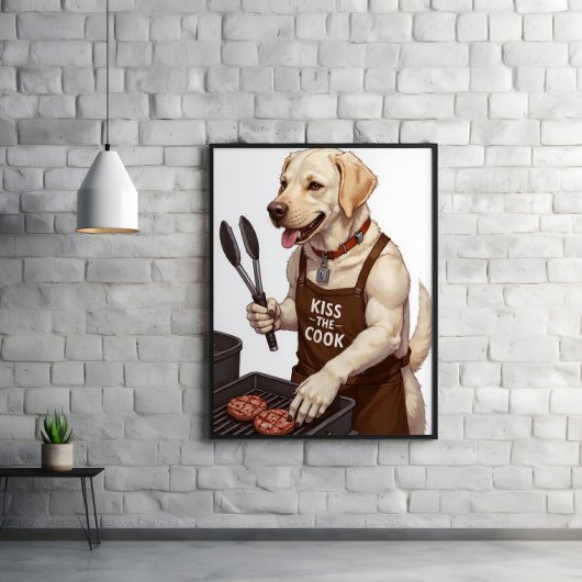 Flippende hamburgers, kwispelende staarten, grillb poster