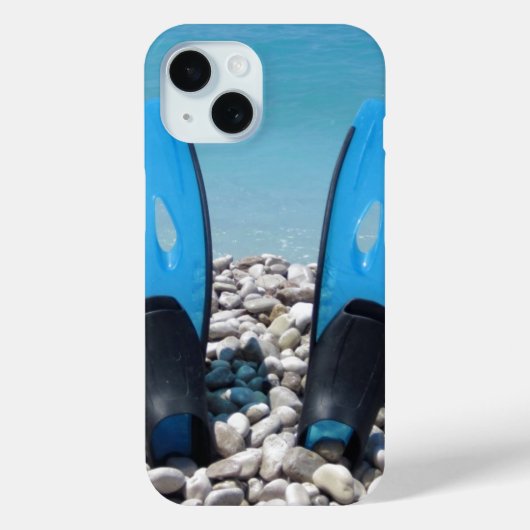 Flippers, kiezels en oceaan Case-Mate iPhone case (Achterkant)