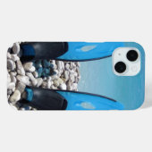 Flippers, kiezels en oceaan Case-Mate iPhone case (Achterkant (horizontaal))