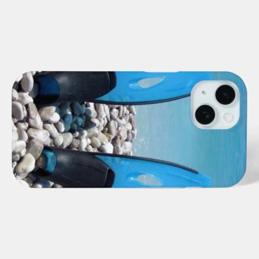 Flippers, kiezels en oceaan Case-Mate iPhone case (Achterkant (horizontaal))