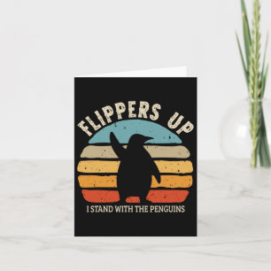 Flippers omhoog Ik sta met de Penguins Retro Sunse Kaart