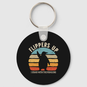 Flippers omhoog Ik sta met de Penguins Retro Sunse Sleutelhanger