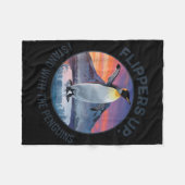 Flippers omhoog Ik sta met de pinguïns Fleece Deken (Voorkant (Horizontaal))