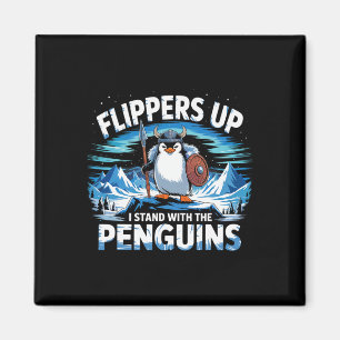 Flippers omhoog Ik sta met de pinguïns grappig Tru Magneet