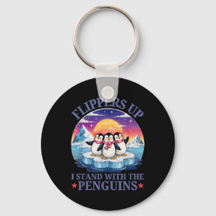 Flippers omhoog Ik sta met de Pinguïns Grappige Pi Sleutelhanger
