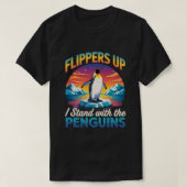 Flippers omhoog Ik sta met de Pinguïns Grappige Pi T-shirt (Design voorkant)