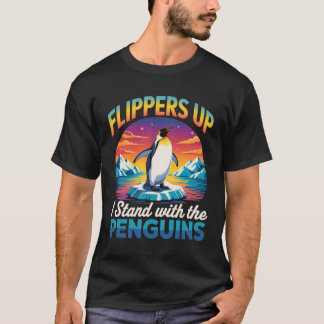 Flippers omhoog Ik sta met de Pinguïns Grappige Pi T-shirt