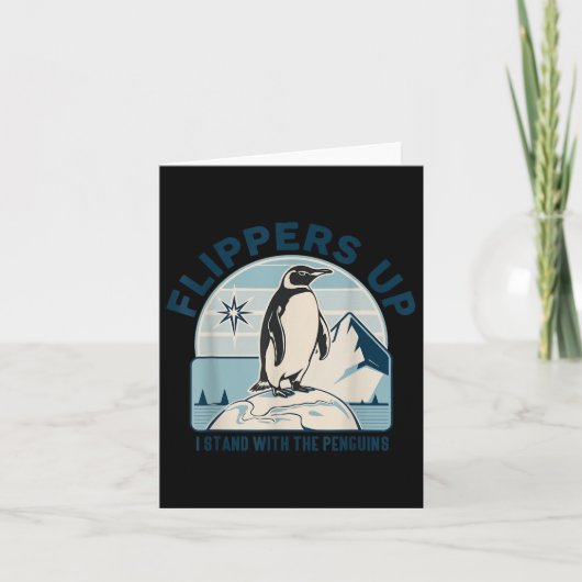 Flippers omhoog Ik sta met de pinguïns grappige pr Kaart (Voorkant)