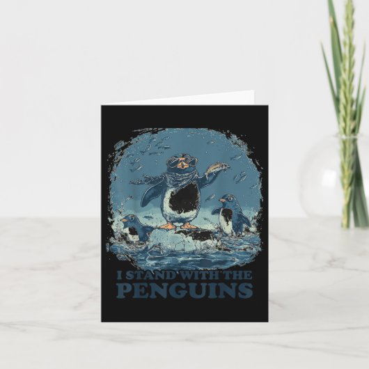 Flippers omhoog Ik sta met de pinguïns Kaart (Voorkant)