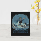 Flippers omhoog Ik sta met de pinguïns Kaart (Gele Bloem)