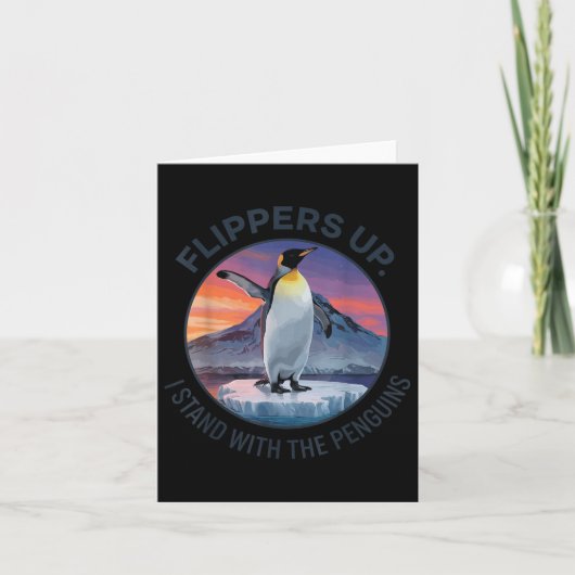 Flippers omhoog Ik sta met de pinguïns Kaart (Voorkant)