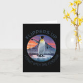 Flippers omhoog Ik sta met de pinguïns Kaart (Gele Bloem)