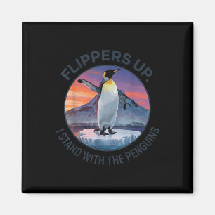 Flippers omhoog Ik sta met de pinguïns Magneet