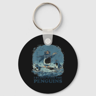 Flippers omhoog Ik sta met de pinguïns Sleutelhanger