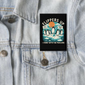 Flippers Omhoog Ik Sta Met Pinguïns Grappig Verzet Button (Insitu)