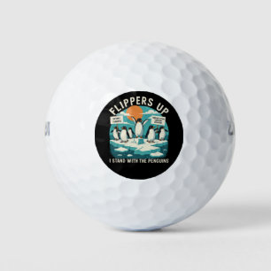 Flippers Omhoog Ik Sta Met Pinguïns Grappig Verzet Golfballen