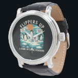 Flippers omhoog Ik sta met pinguïns grappig verzet Horloge<br><div class="desc">Grappig weerstaan pinguïns protesteren tegen tarieven Flippers Up I Stand With Penguins</div>