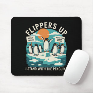Flippers Omhoog Ik Sta Met Pinguïns Grappig Verzet Muismat