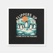 Flippers omhoog Ik sta met pinguïns grappig verzet Servet (Voorkant)