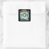 Flippers omhoog Ik sta met pinguïns grappig verzet Vierkante Sticker (Tas)