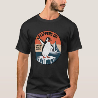 FLIPPERS OMHOOG Pinguïns Tegen Tarieven - Grappige T-shirt