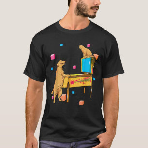 Flipperwizard Hond Kat Speelt op Flipperkast T-shirt