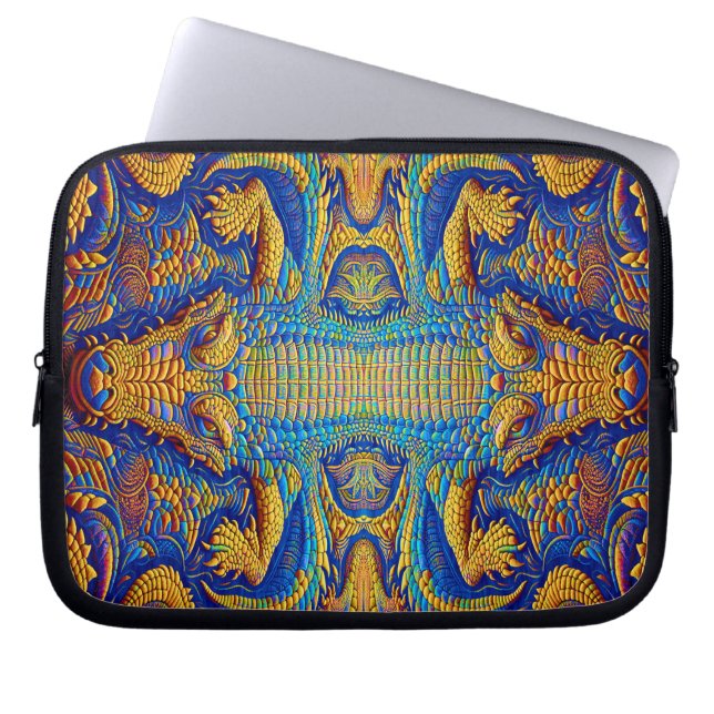 Flippiges cooles Kroko Top Design für Laptop Sleeve (Voorkant)