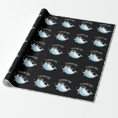 Flippin Cool Funny Dolphin Pun Dark BG Cadeaupapier (Uitgerold)