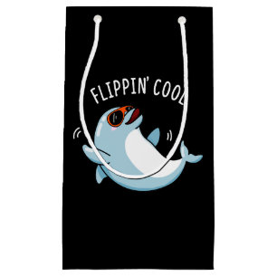 Flippin Cool Funny Dolphin Pun Dark BG Klein Cadeauzakje
