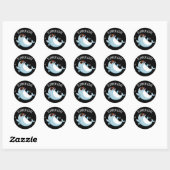 Flippin Cool Funny Dolphin Pun Dark BG Ronde Sticker (Vel)