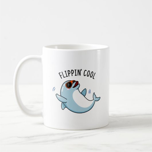 Flippin Cool Funny Dolphin Pun Koffiemok (Links)