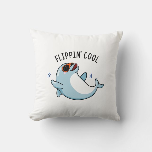 Flippin Cool Funny Dolphin Pun Kussen (Voorkant)
