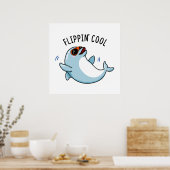 Flippin Cool Funny Dolphin Pun Poster (Keuken)